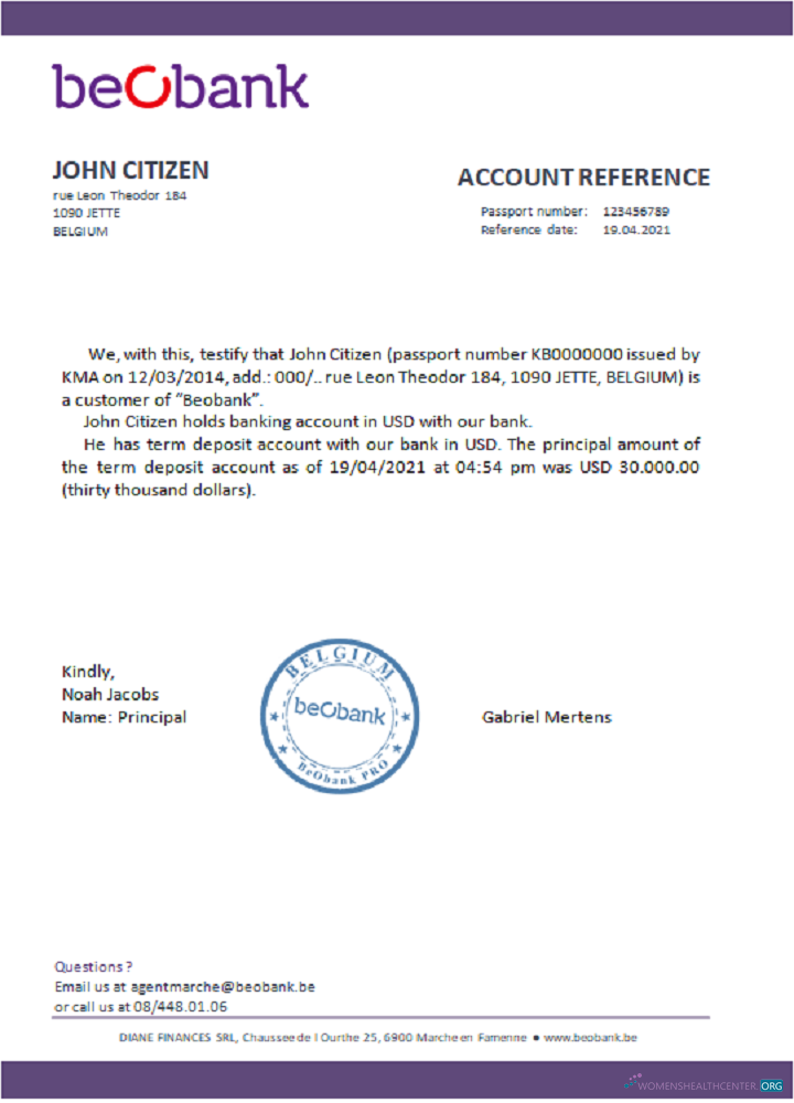 Download Belgium Beobank reference Photoshop template